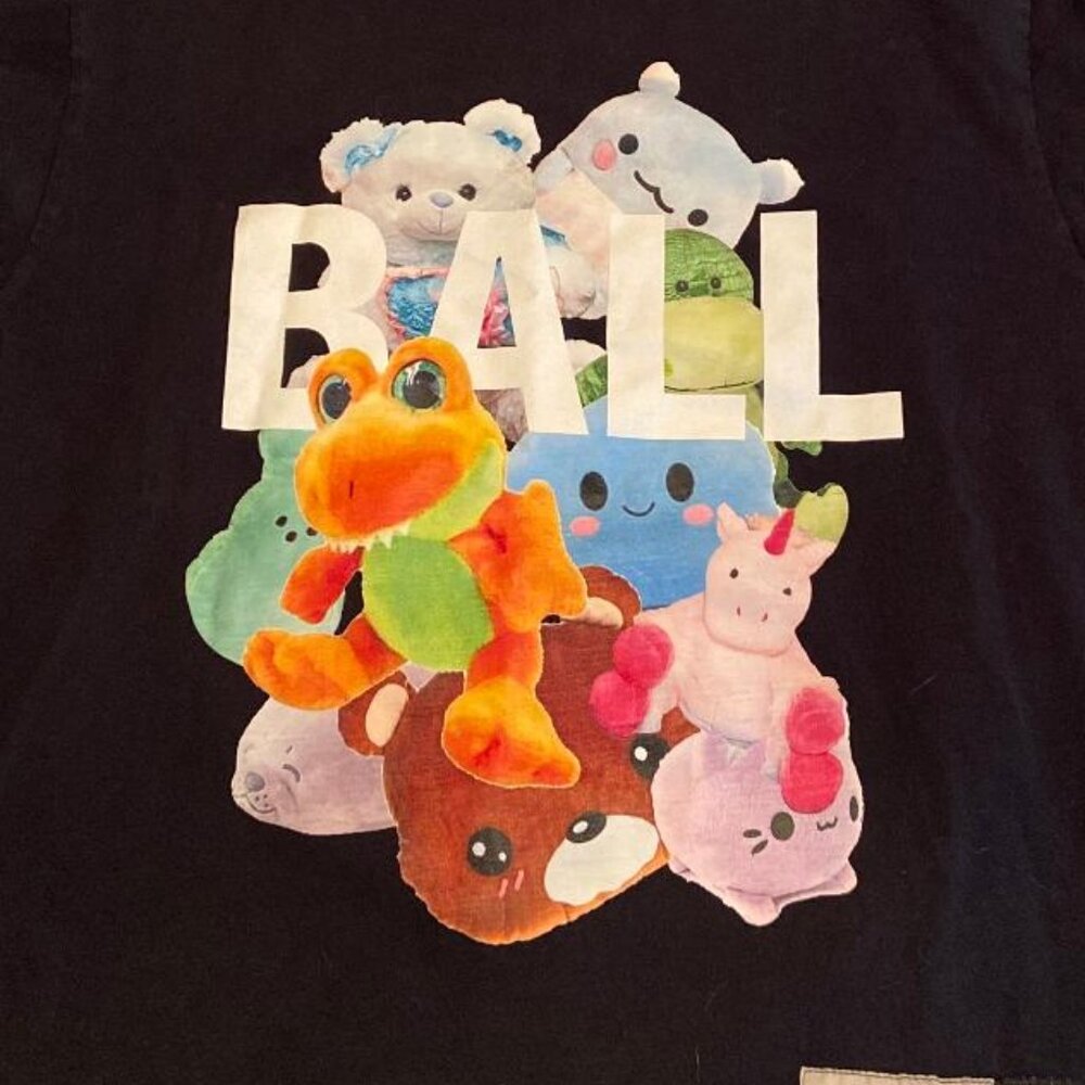 Basketball Skateboards Black "Ball "Plush T Shirt, Size Medium